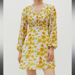 Vera for Anthropologie Floral Buttercup Mini Dress